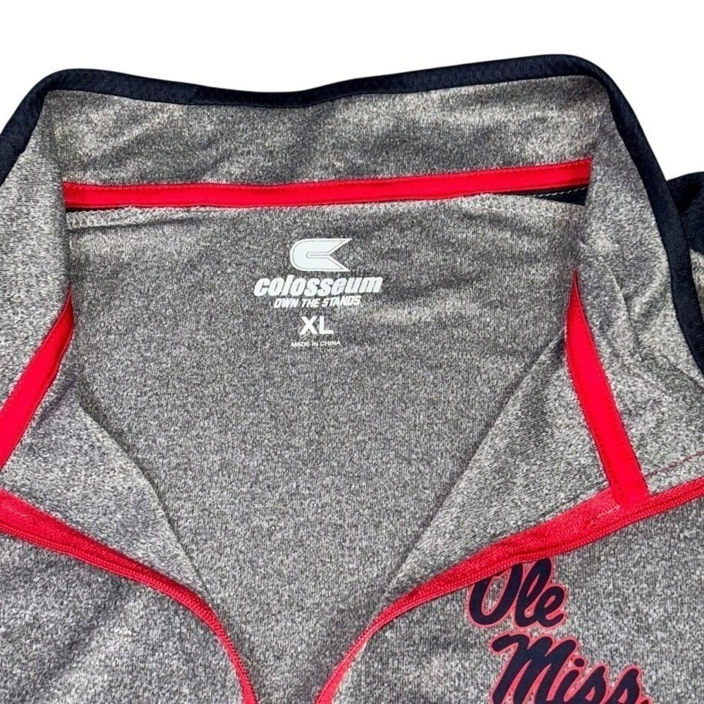 Ole Miss Rebels Colosseum Quarter Zip Pullover Men XL Gray NCAA Performance - Picture 3 of 7